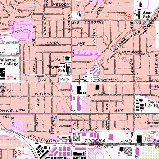 Topographic Map of Saint Andrews Episcopal Church, CA