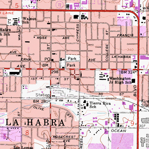 Topographic Map of Community Bible Church, CA