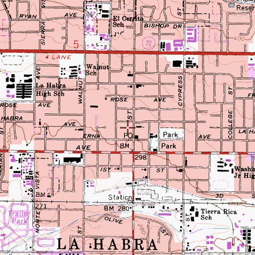 Topographic Map of Crossroads Community Church, CA