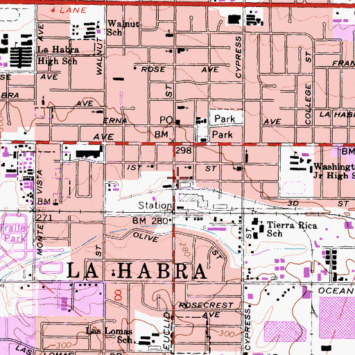 Topographic Map of Family Bible Church, CA