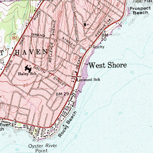 Topographic Map of Linwood School, CT