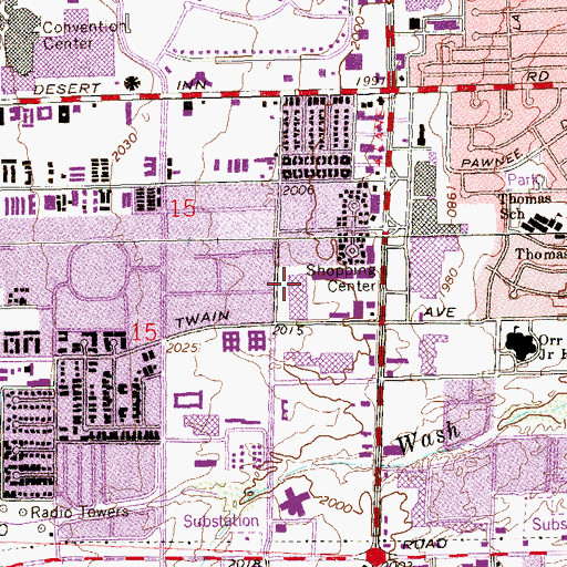 Topographic Map of Dean Peterson Elementary School, NV