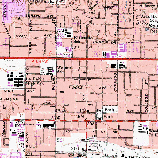 Topographic Map of Impact Church, CA