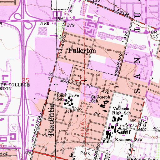 Topographic Map of Holy Cross Melkite Greek Church, CA