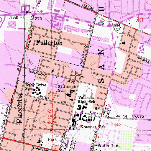 Topographic Map of Radha Raman Vedic Temple, CA