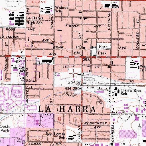 Topographic Map of Children's Museum at La Habra, CA