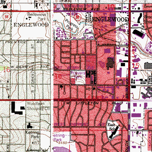 Topographic Map of Powers Park, CO