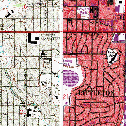 Topographic Map of Ketring Park, CO