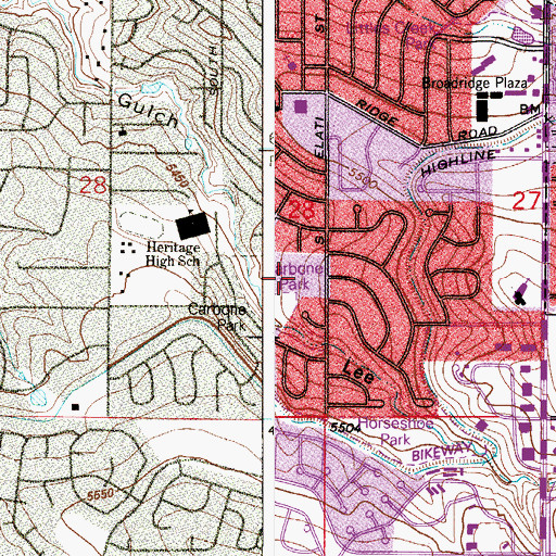 Topographic Map of Carbone Park, CO