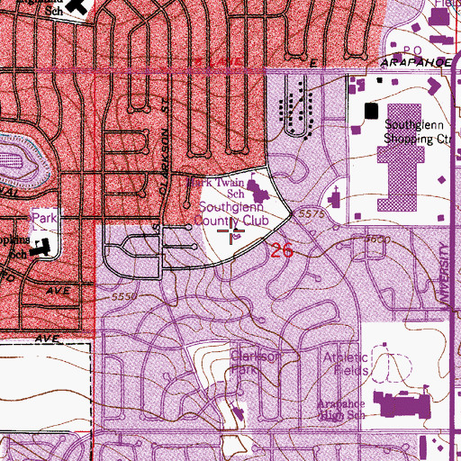 Topographic Map of Southglenn Country Club, CO