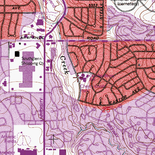 Topographic Map of Sandburg Elementary School, CO