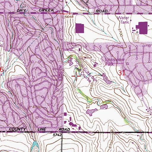 Topographic Map of South Suburban Country Club, CO