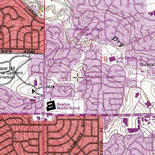 Topographic Map of Little Dry Creek Park, CO