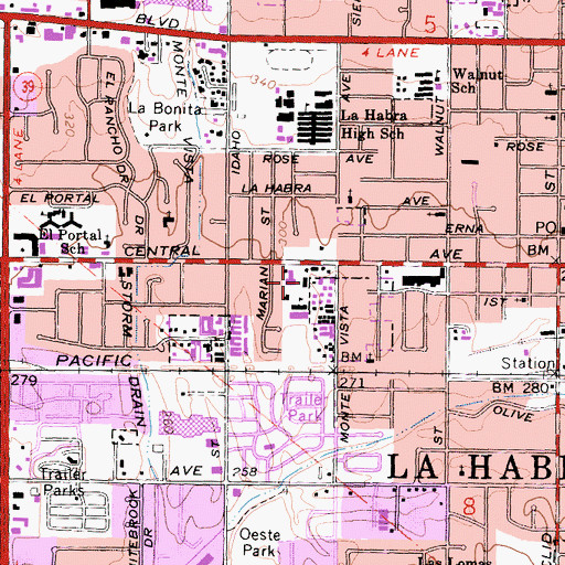 Topographic Map of Our Lady of Guadalupe Roman Catholic Church, CA