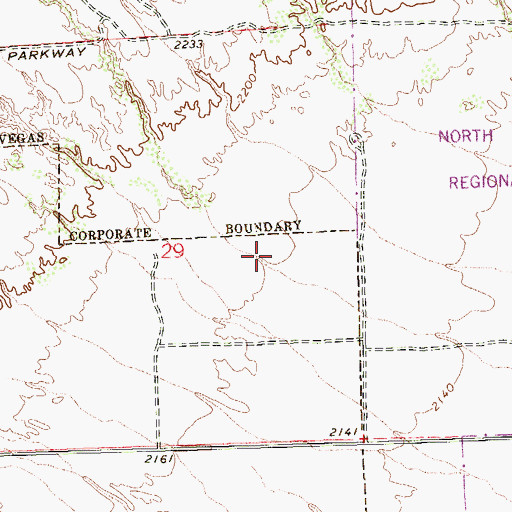 Topographic Map of Eva G Simmons Elementary School, NV