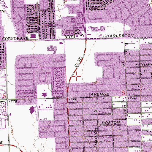 Topographic Map of William E Snyder Elementary School, NV