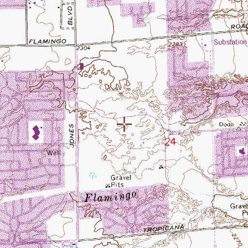 Topographic Map of Joseph E Thiriot Elementary School, NV