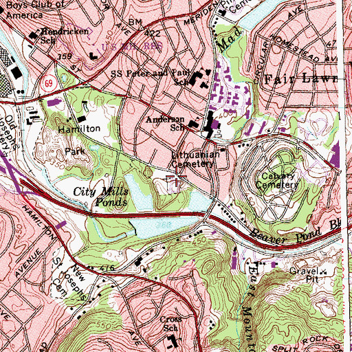 Topographic Map of Lithuanian Cemetery, CT