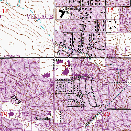 Topographic Map of Palos Verdes Park, CO
