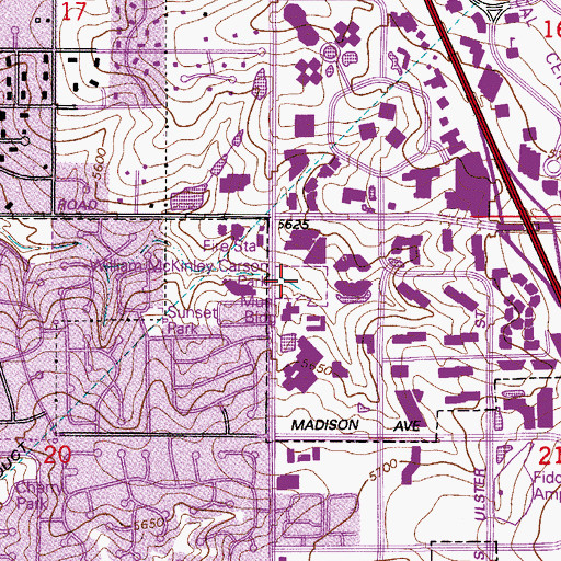 Topographic Map of William McKinley Carson Park, CO