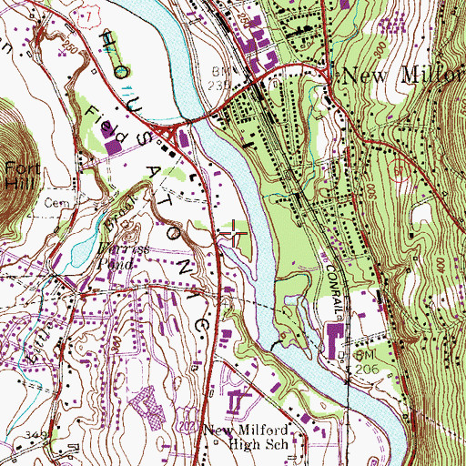 Topographic Map of Little Brook, CT