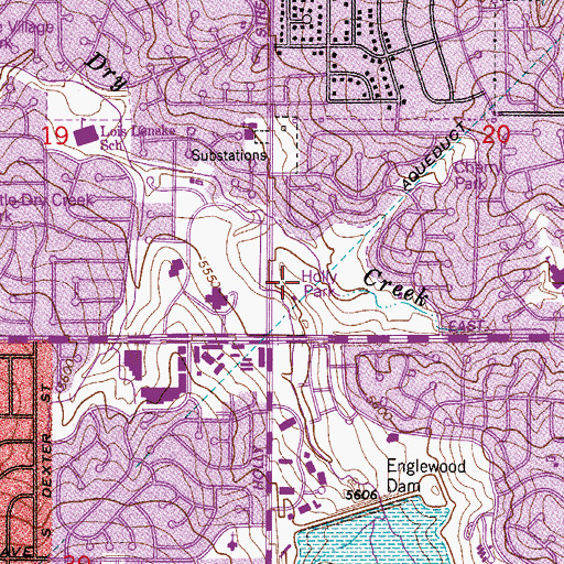 Topographic Map of Holly Park, CO