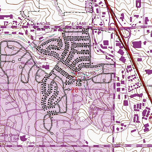 Topographic Map of Walnut Hills Park, CO