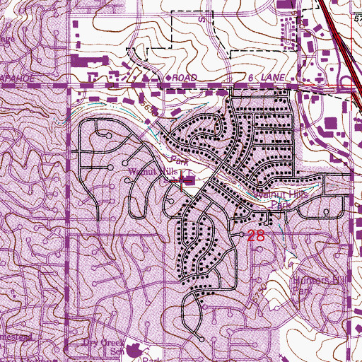 Topographic Map of Walnut Hills Community Elementary School, CO