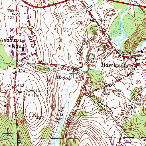 Topographic Map of Little Brook, CT
