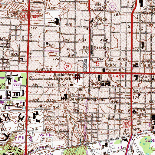 Topographic Map of Ayers Medical Plaza, FL