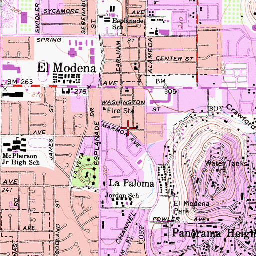 Topographic Map of Apostolic Church of Orange, CA
