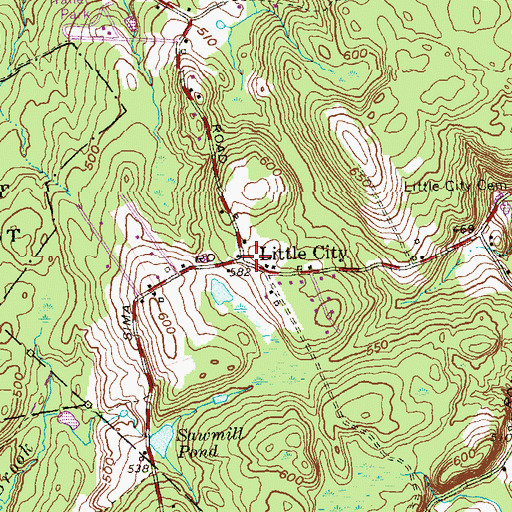 Topographic Map of Little City, CT