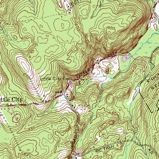 Topographic Map of Little City Cemetery, CT