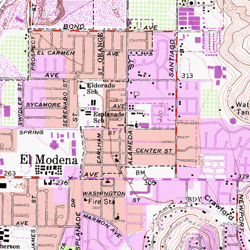 Topographic Map of La Purisma Catholic Church, CA