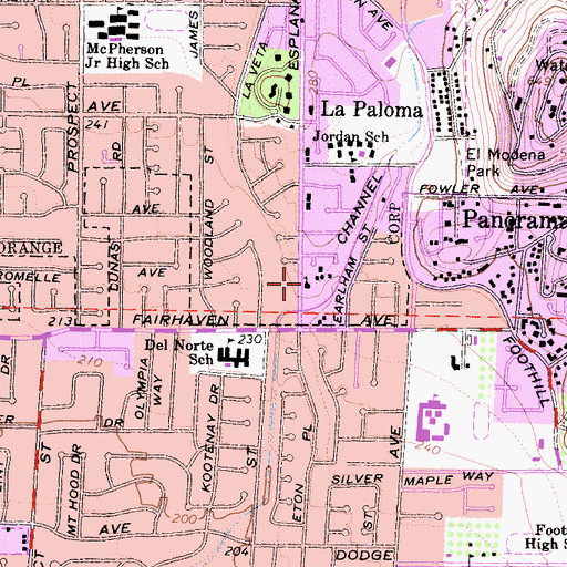 Topographic Map of Orange Hills Baptist Church, CA