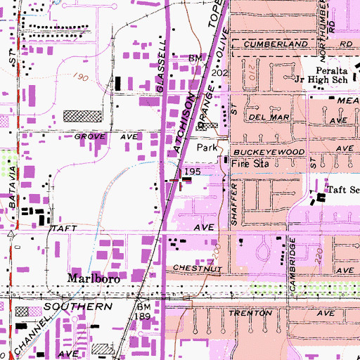 Topographic Map of Covenant Christian School, CA