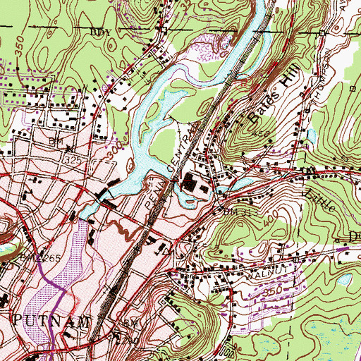 Topographic Map of Little Dam Tavern Brook, CT