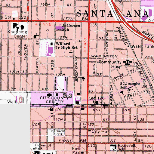 Topographic Map of Congregation Adat Hamashiach Makomshalom, CA