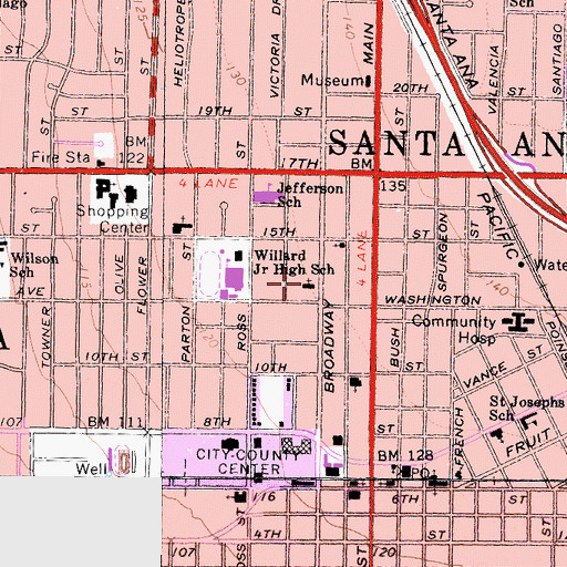 Topographic Map of Seventh Day Adventist Church, CA