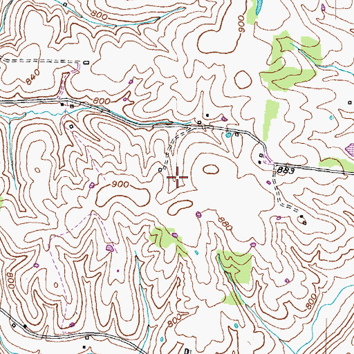 Topographic Map of Grassland (historical), KY
