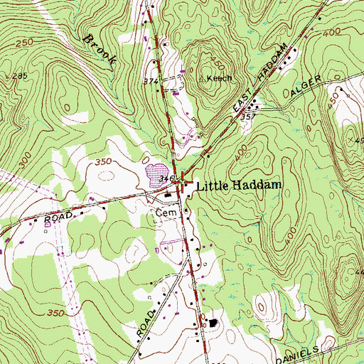 Topographic Map of Little Haddam, CT