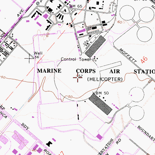 Topographic Map of Naval Air Station Santa Ana (historical), CA