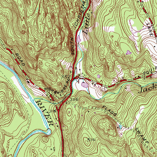 Topographic Map of Little Jacks Brook, CT