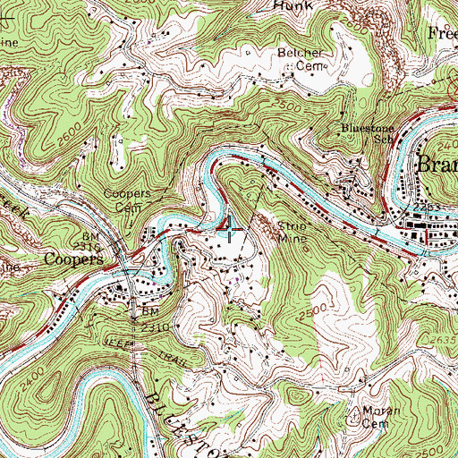 Topographic Map of Blue Hole, WV