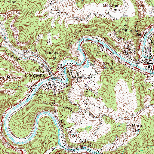 Topographic Map of Isaac Bell Cemetery, WV