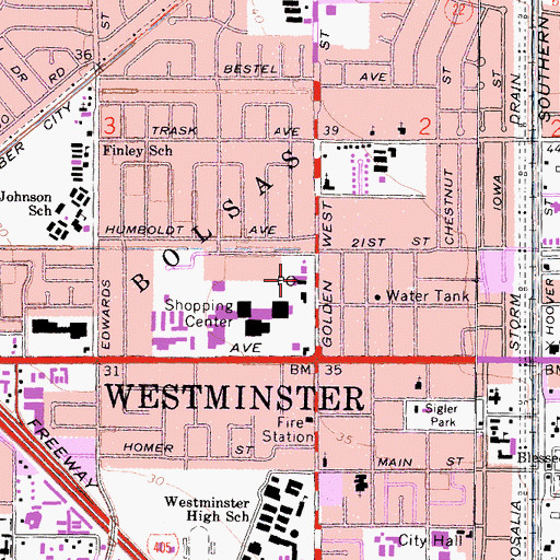 Topographic Map of Goldenwest Post Office, CA