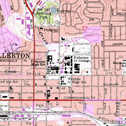 Topographic Map of William T Boyce Library, CA