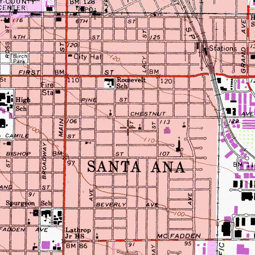 Topographic Map of Asamblea Apostolica Sion, CA