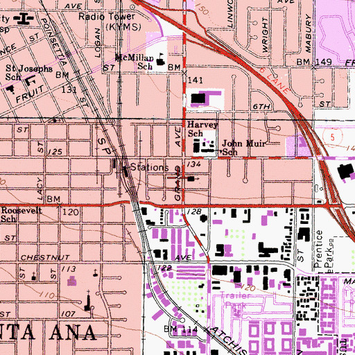 Topographic Map of Our Lady of Guadalupe Church, CA