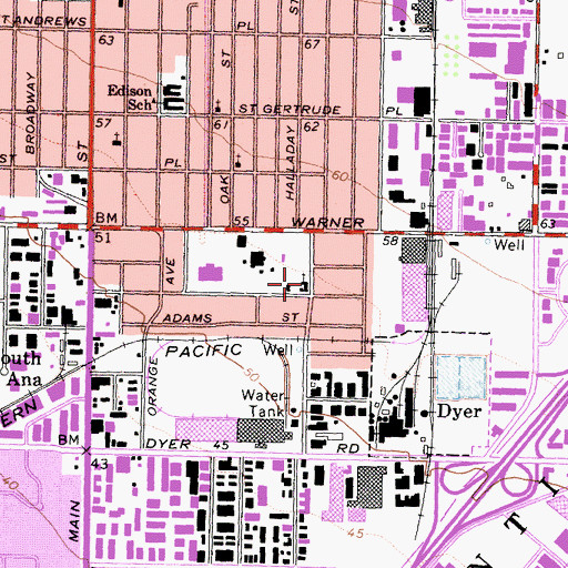 Topographic Map of Our Lady of Guadalupe Delhi Church, CA